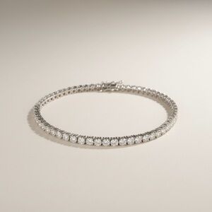 Solid 925 Sterling Silver 5.68ctw Moissanite Tennis Bracelet 8” Long 3.5mm Wide